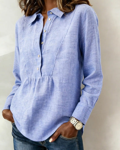 Blouse Devant Ouvert Uni Revers