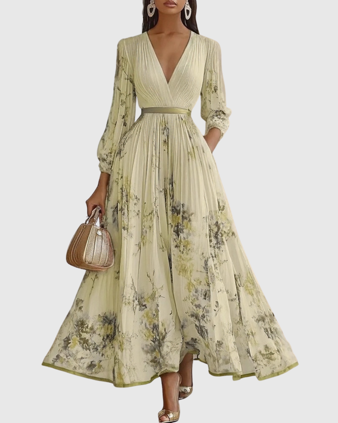 Paola - Robe maxi plissée élégante