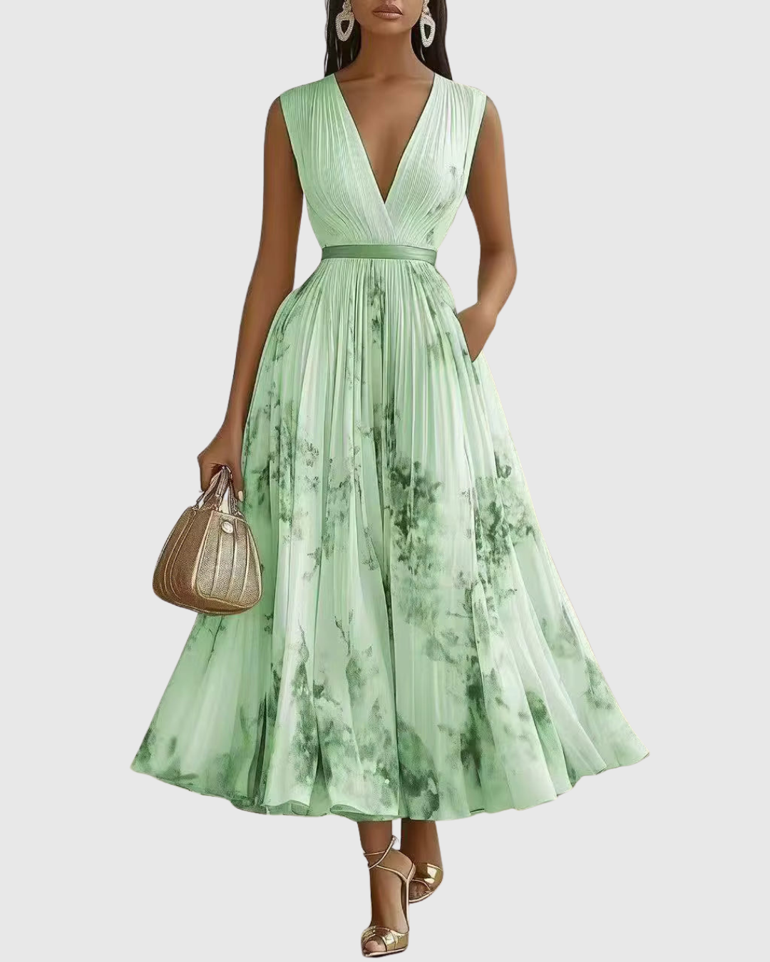 Paola - Robe maxi plissée élégante