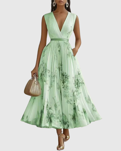 Paola - Robe maxi plissée élégante