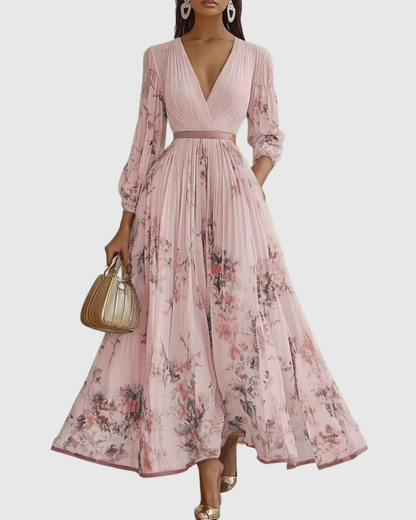 Paola - Robe maxi plissée élégante
