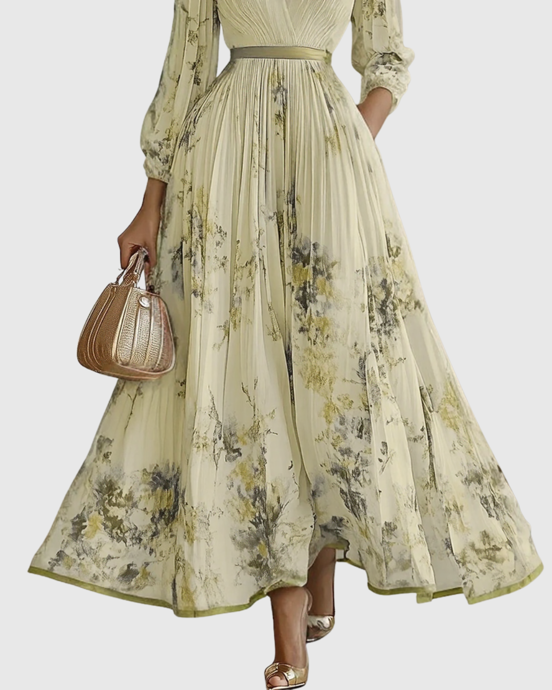 Paola - Robe maxi plissée élégante