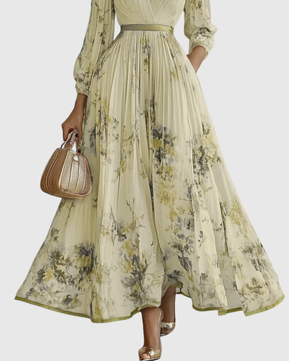 Paola - Robe maxi plissée élégante