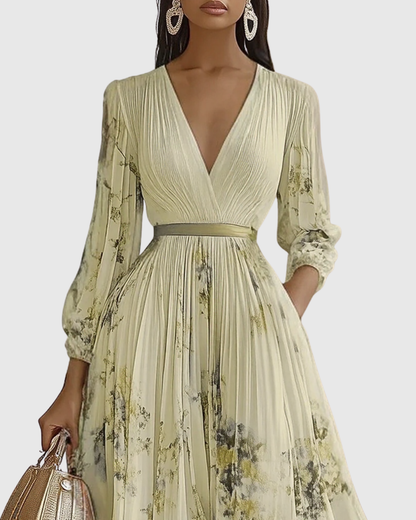 Paola - Robe maxi plissée élégante