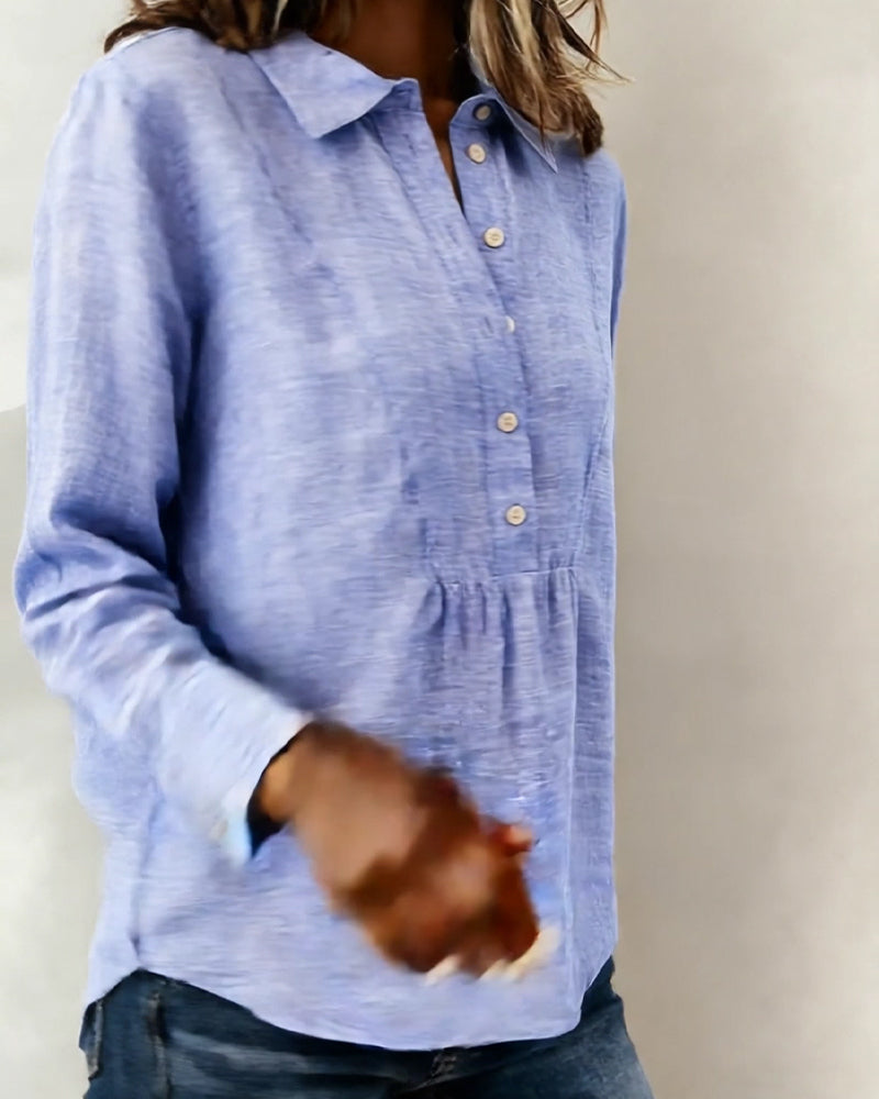 Blouse Devant Ouvert Uni Revers