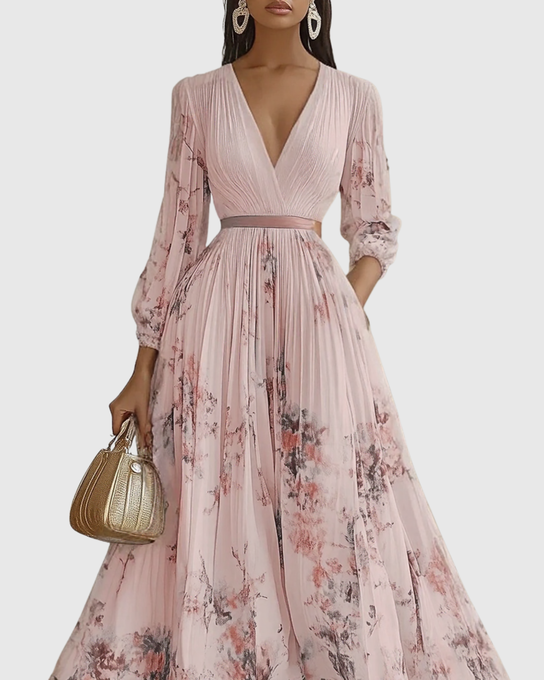 Paola - Robe maxi plissée élégante