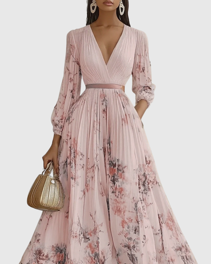 Paola - Robe maxi plissée élégante