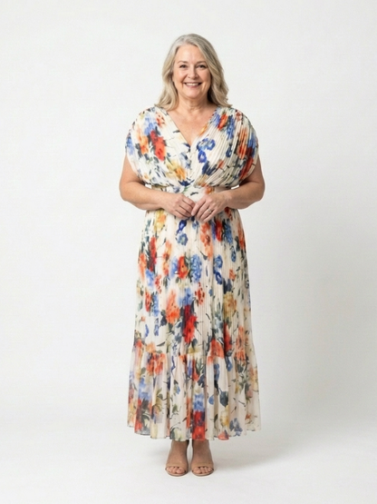 Savannah | Robe midi plissée sans manches