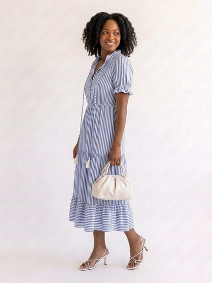 Dakota | Robe midi à manches courtes et à rayures