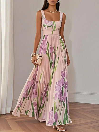 Olimpia - Robe longue en chiffon plissé