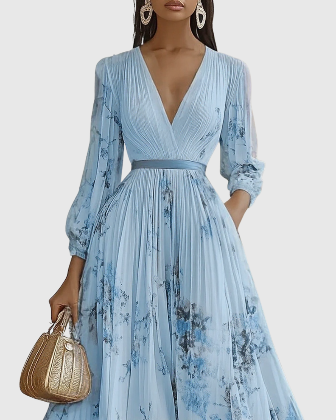Paola - Robe maxi plissée élégante
