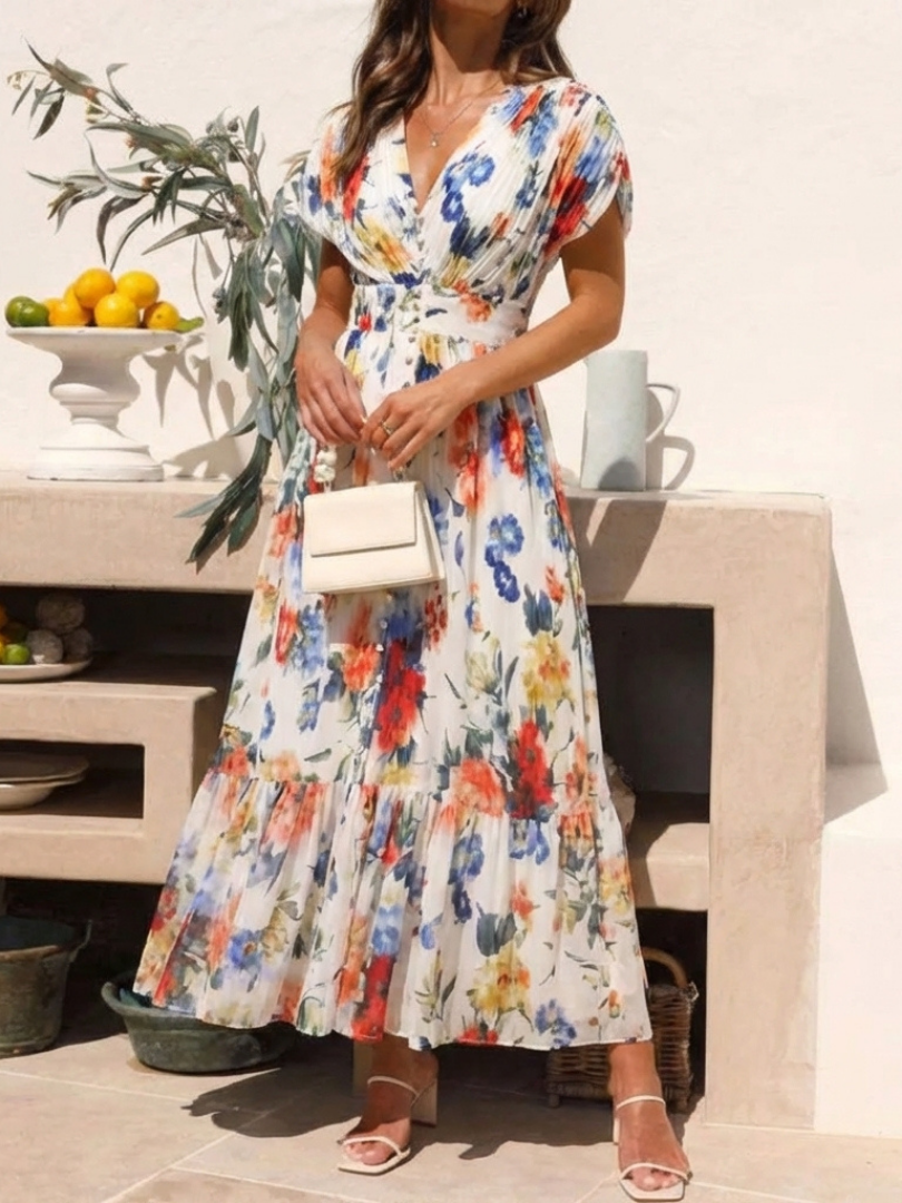 Savannah | Robe midi plissée sans manches