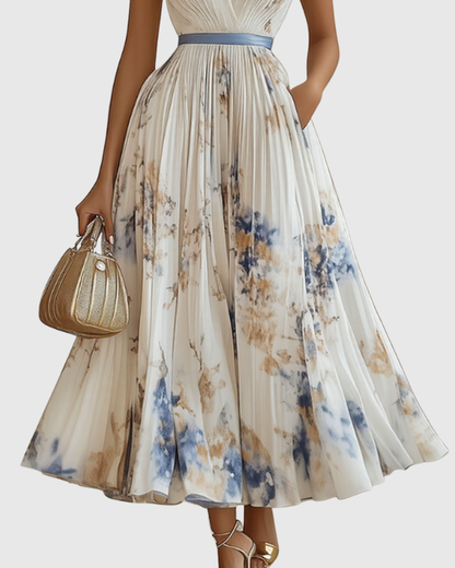Paola - Robe maxi plissée élégante
