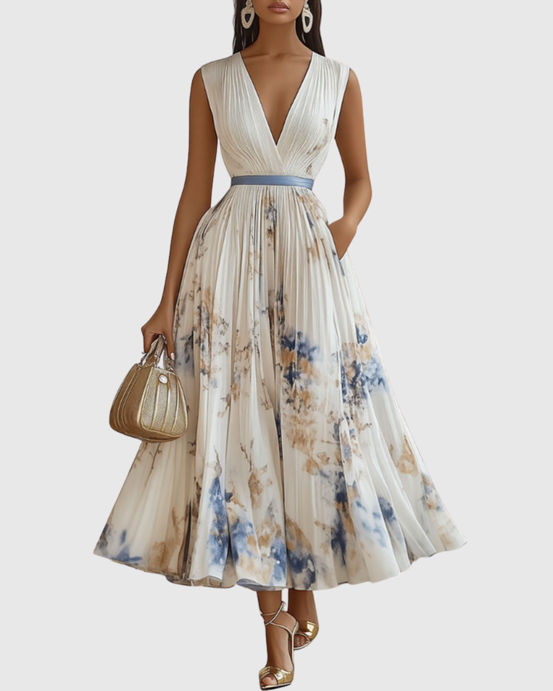 Giulia - Élégante Robe Maxi Plissée
