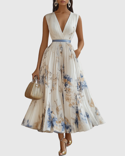 Paola - Robe maxi plissée élégante