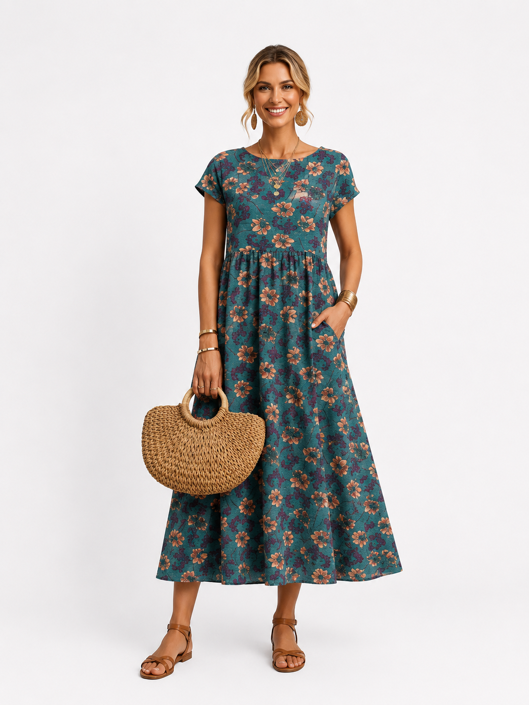 Florene | Robe d'été à manches courtes