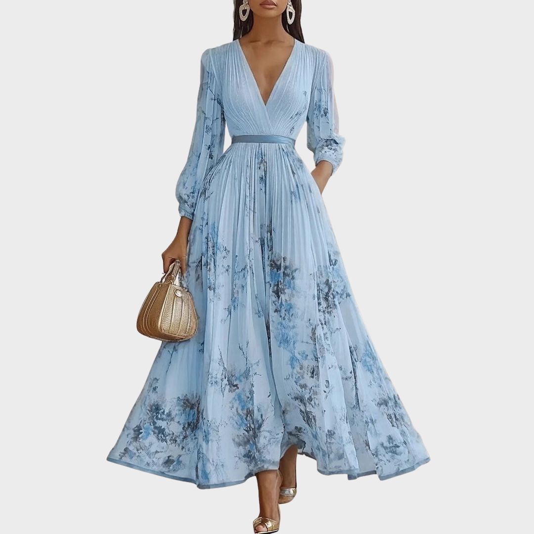Paola - Robe maxi plissée élégante