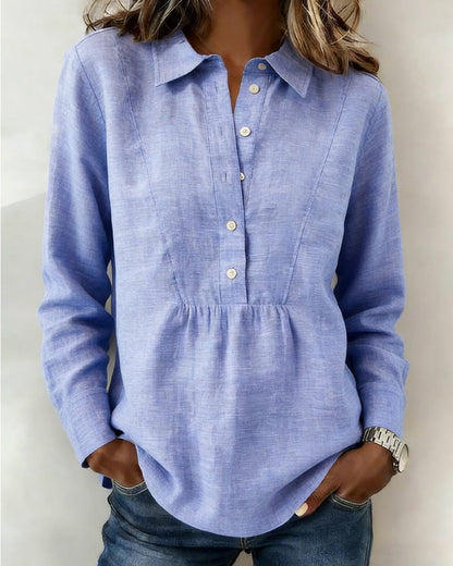 Blouse Devant Ouvert Uni Revers