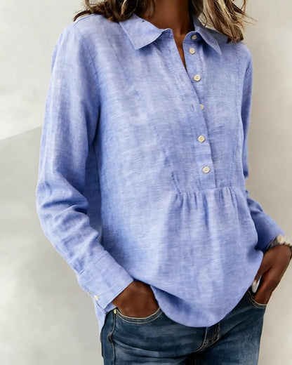 Blouse Devant Ouvert Uni Revers