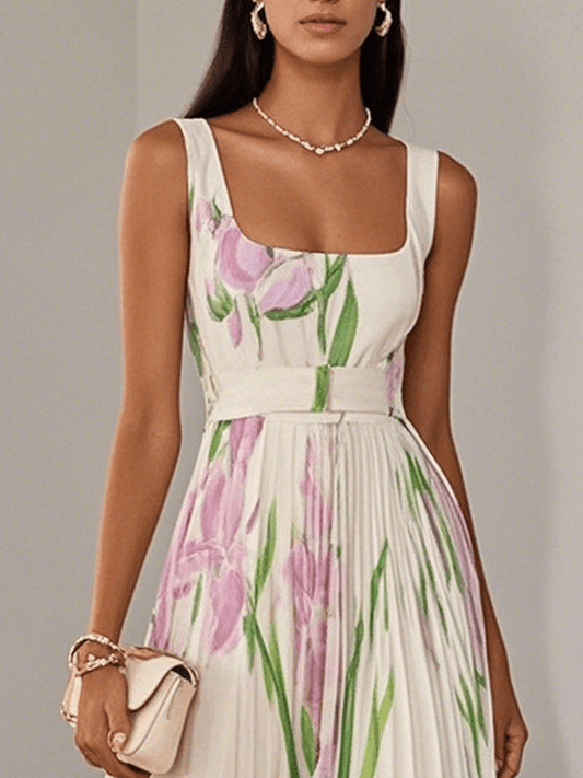 Olimpia - Robe longue en chiffon plissé