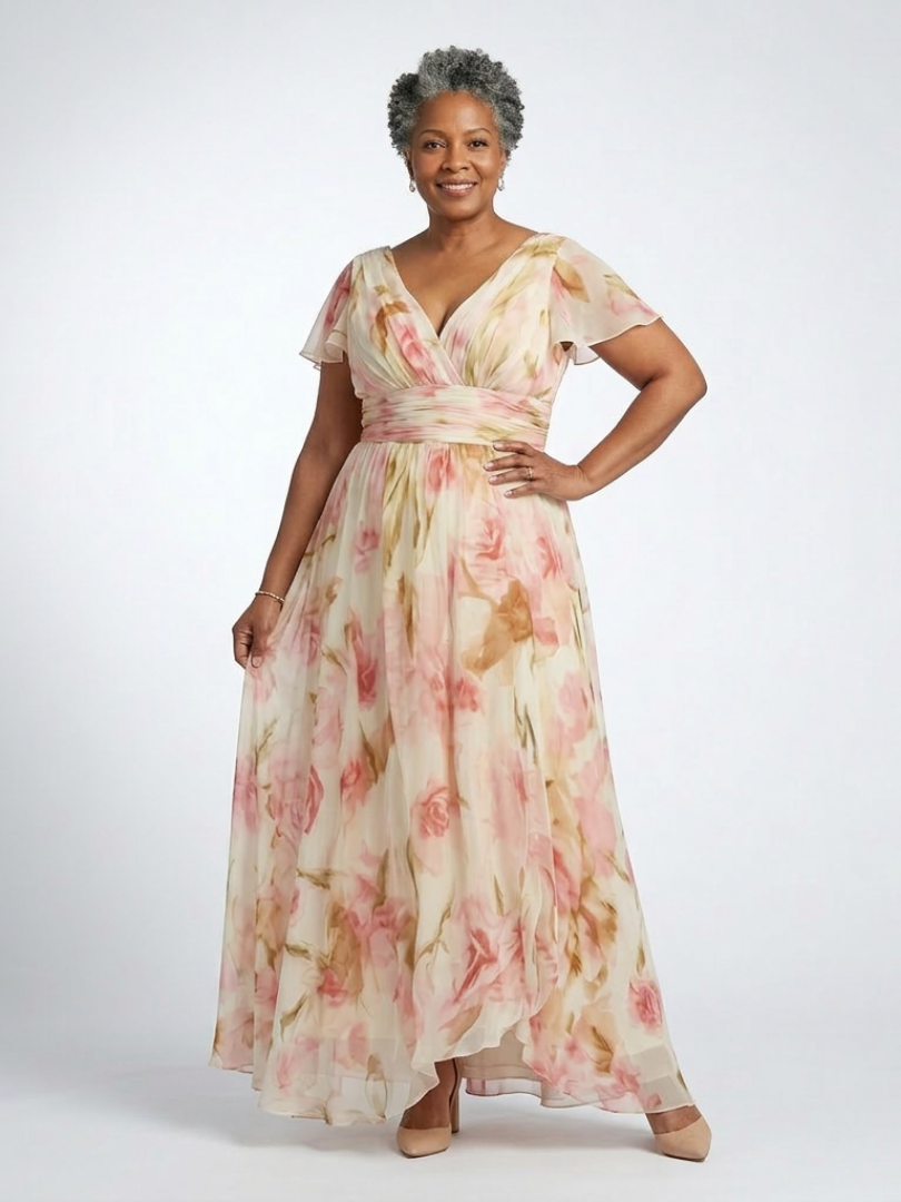 Elara | Robe à manches courtes et décolleté en V