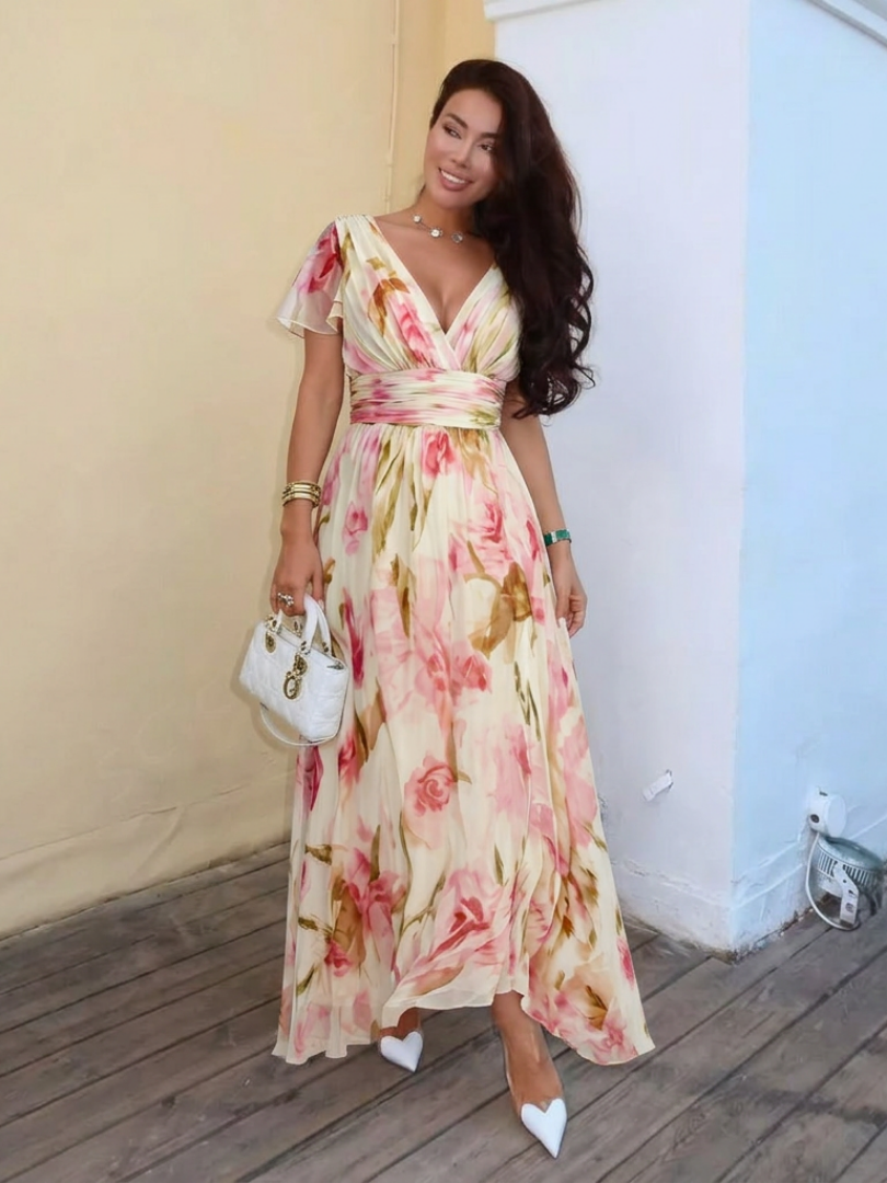 Elara | Robe à manches courtes et décolleté en V
