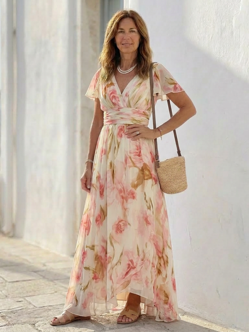 Elara | Robe à manches courtes et décolleté en V