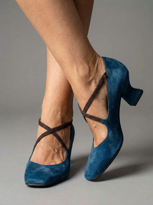 Zaffiro Cross – talon bleu avec coupe douce et confortable