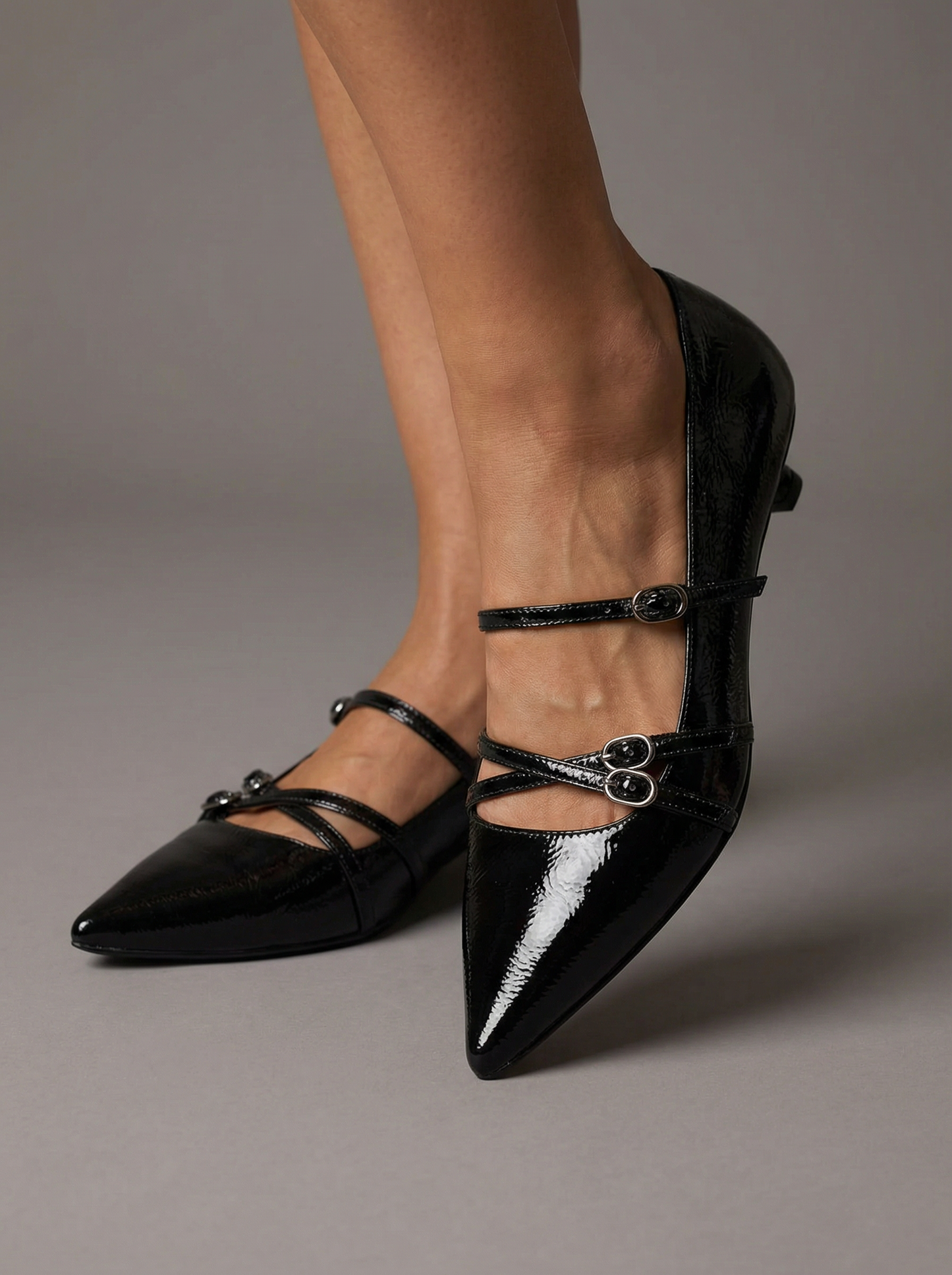 Notte Sicura – talon noir avec double bride stable