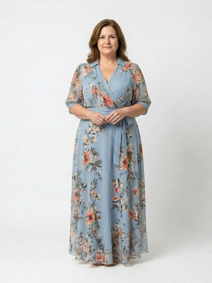 Elowen | Robe maxi à décolleté en V et motifs floraux
